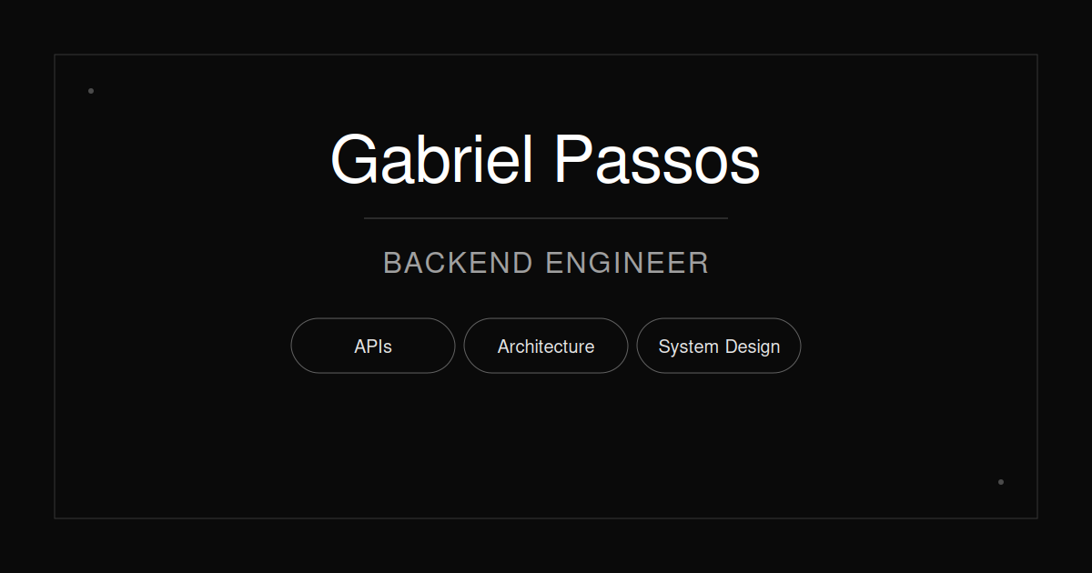 Gabriel Passos | Backend Engineer
